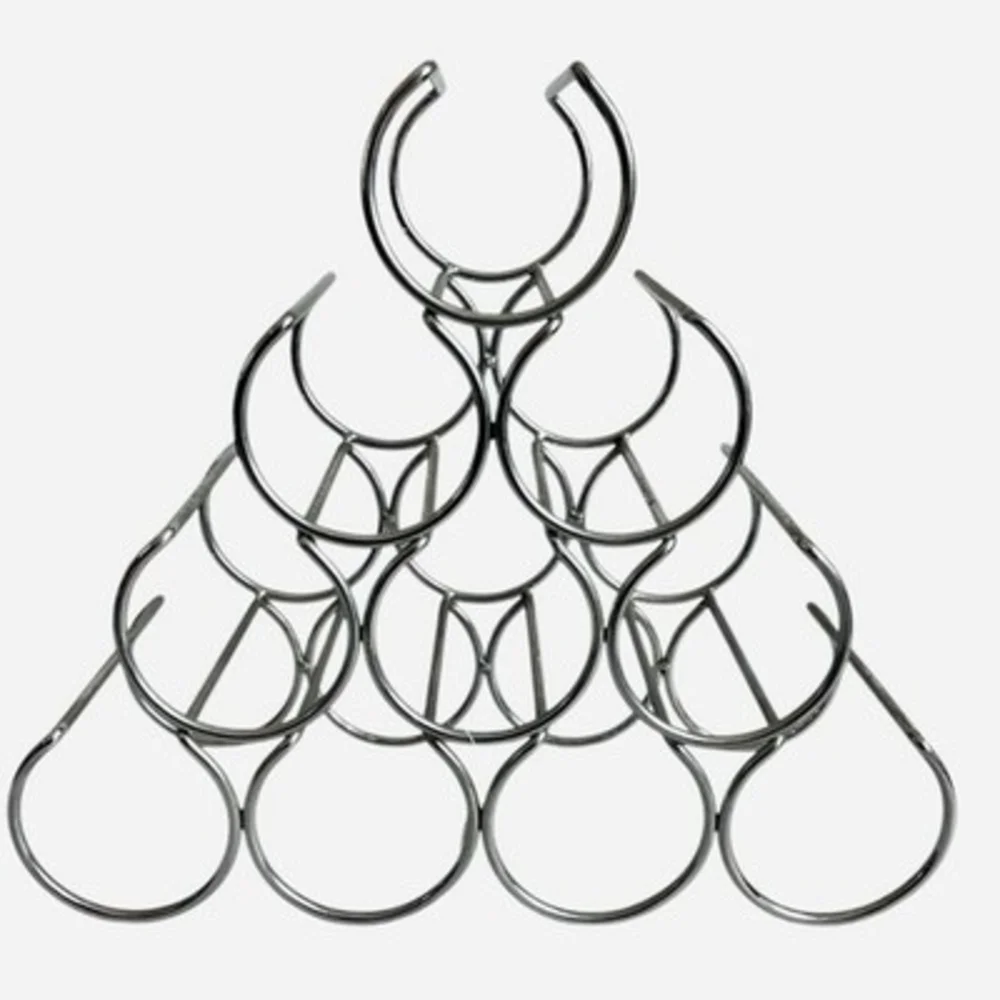 Crate & Barrel Arc Metal Wine Rack Tabletop 10Bottle Holder Free Standing Silver